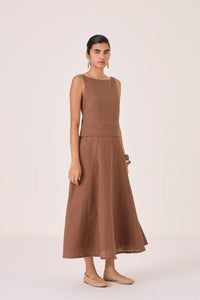 Senaka Brown Quilted Dress