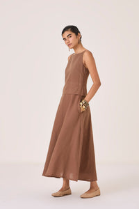 Senaka Brown Quilted Dress