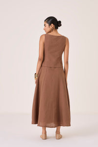 Senaka Brown Quilted Dress