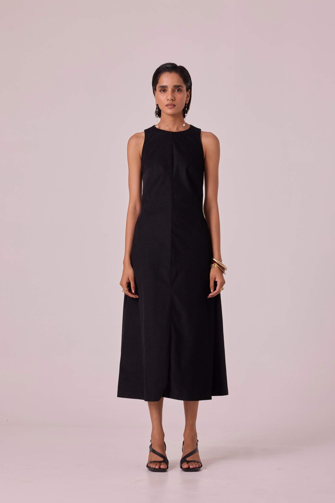 Sofia Black Needlecord Midi Dress