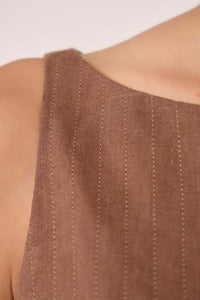 Senaka Brown Quilted Dress