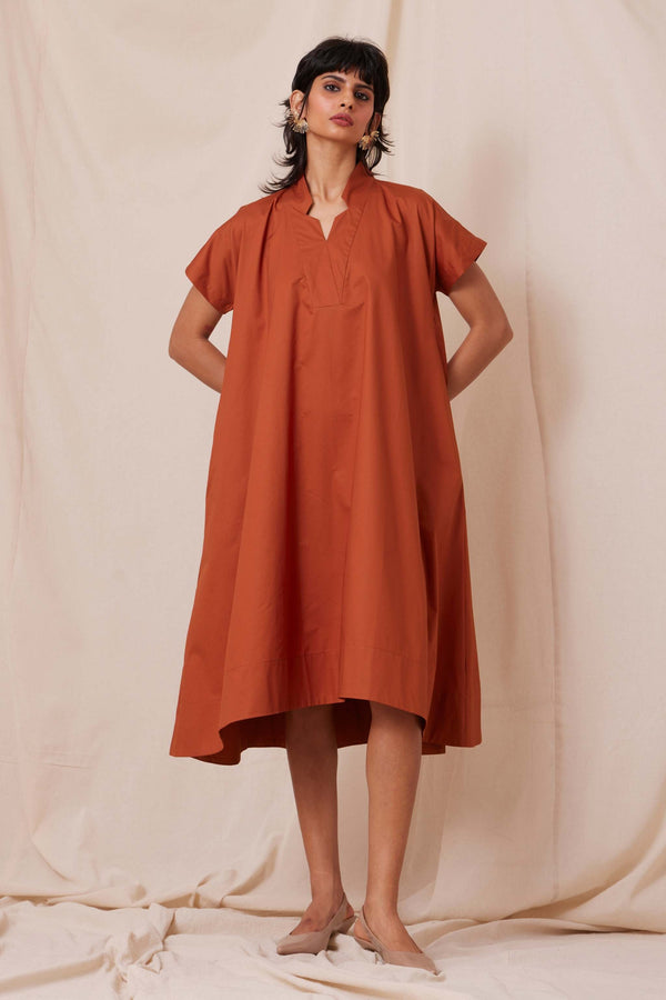 Pina Rust Cotton Dress