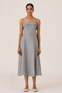 Azzah Houndstooth Linen Dress