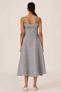 Azzah Houndstooth Linen Dress