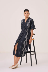 Dilipa Black Button Down Dress