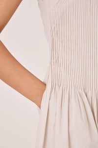 Ziva Ecru Cotton Dress