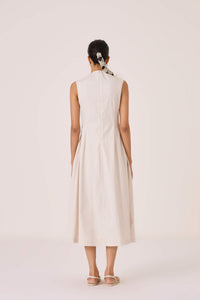 Ziva Ecru Cotton Dress