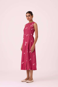 Katerina Rhubarb Ikat Dress