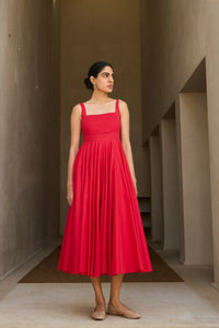 Manoor Red Organic Cotton Dress