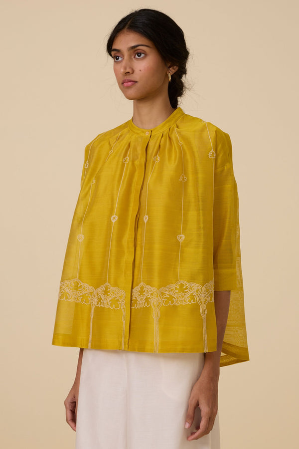 Sabeen Yellow Embroidered Top