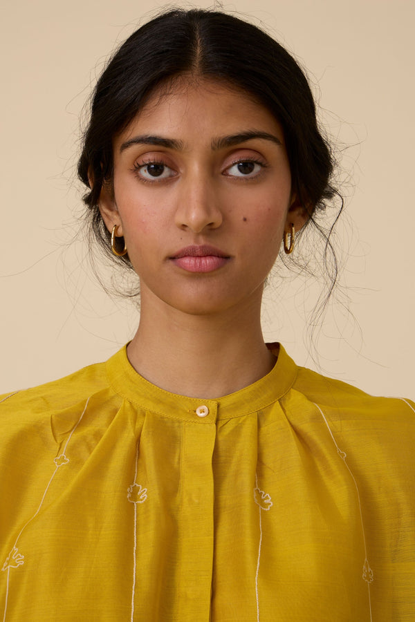 Sabeen Yellow Embroidered Top