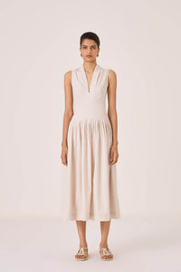 Aarini Ecru Cotton Dress