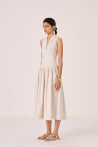 Aarini Ecru Cotton Dress
