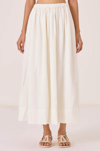 Saliya White Crinkle Cotton Skirt