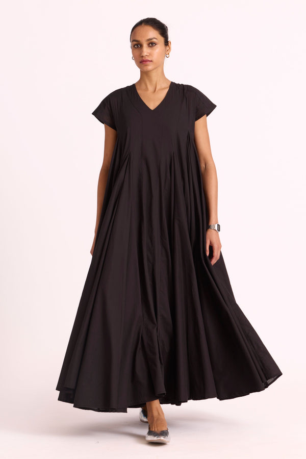 Hadil Black Cotton Maxi Dress