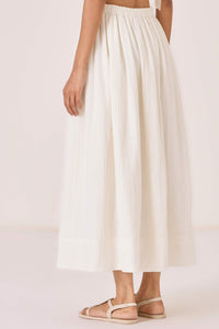 Saliya White Crinkle Cotton Skirt
