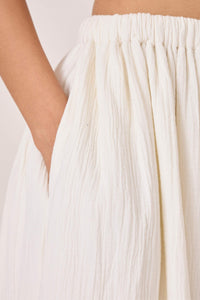 Saliya White Crinkle Cotton Skirt