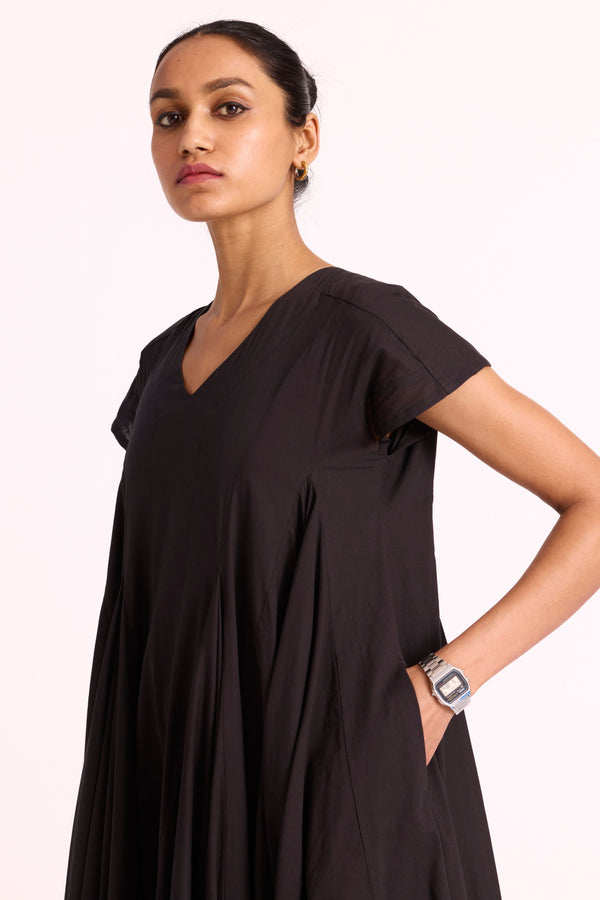 Hadil Black Cotton Maxi Dress