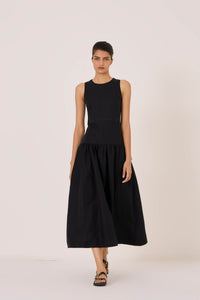 Nuwan Black Quilted Dress