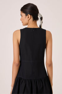 Nuwan Black Quilted Dress