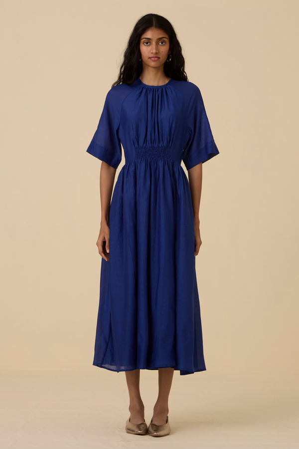 Parina Royal Blue Midi Dress