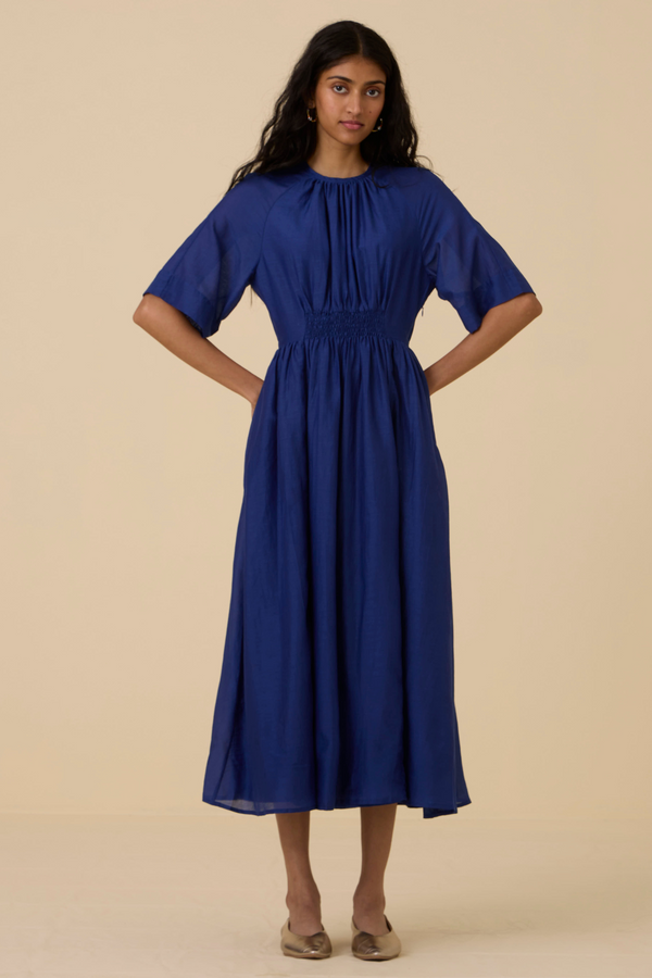 Parina Royal Blue Midi Dress