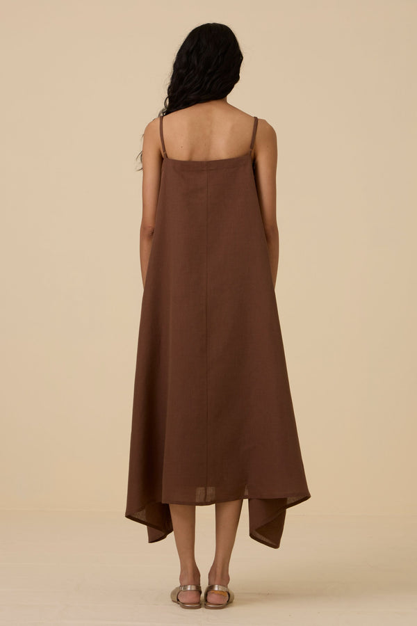 Talib Brown Slip Dress