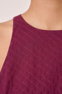 Shehan Burgundy Quilted Dress