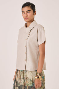 Aavish Beige Linen Top