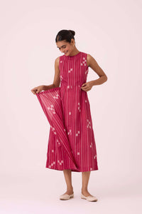 Katerina Rhubarb Ikat Dress