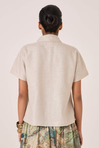 Aavish Beige Linen Top