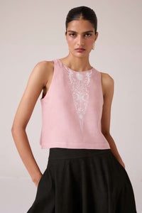 Evora Rose Embroidered Top