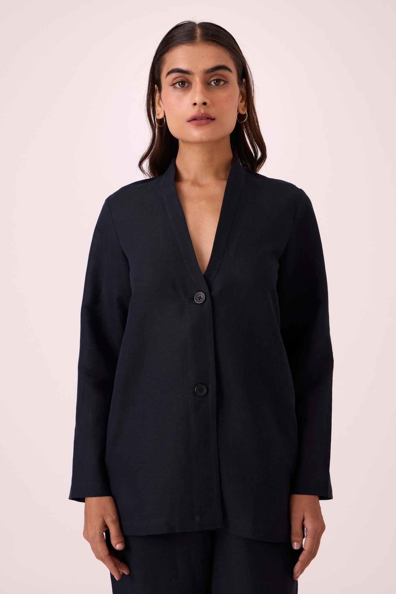 Darcy Black Linen Jacket