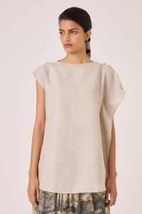 Janith Beige Linen Top