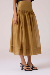 Tereza Yellow Handwoven Wrap Skirt