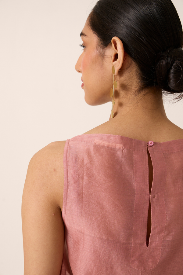 Jhumpa Pink Handwoven Top