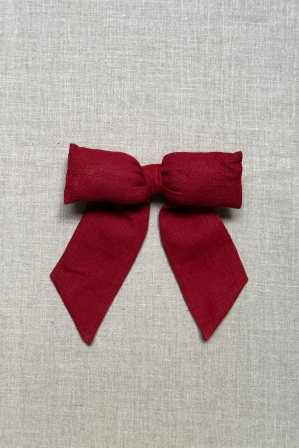 Red Linen Bow