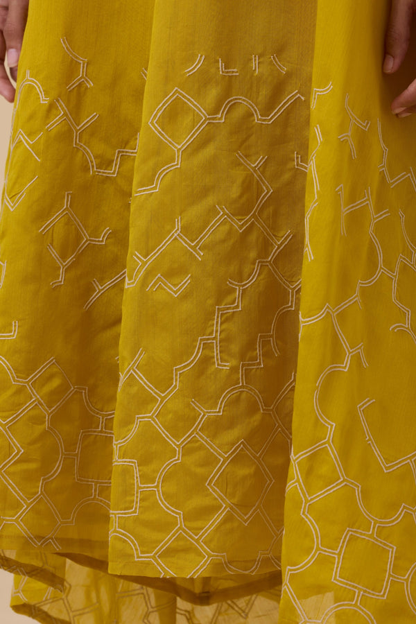 Inaya Yellow Handwoven Resort Dress