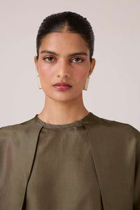 Pam Olive Silk Top