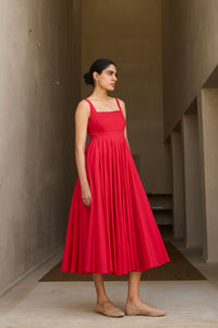 Manoor Red Organic Cotton Dress