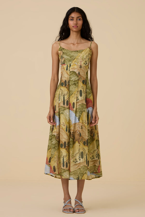 Ai Ochre Print Dress