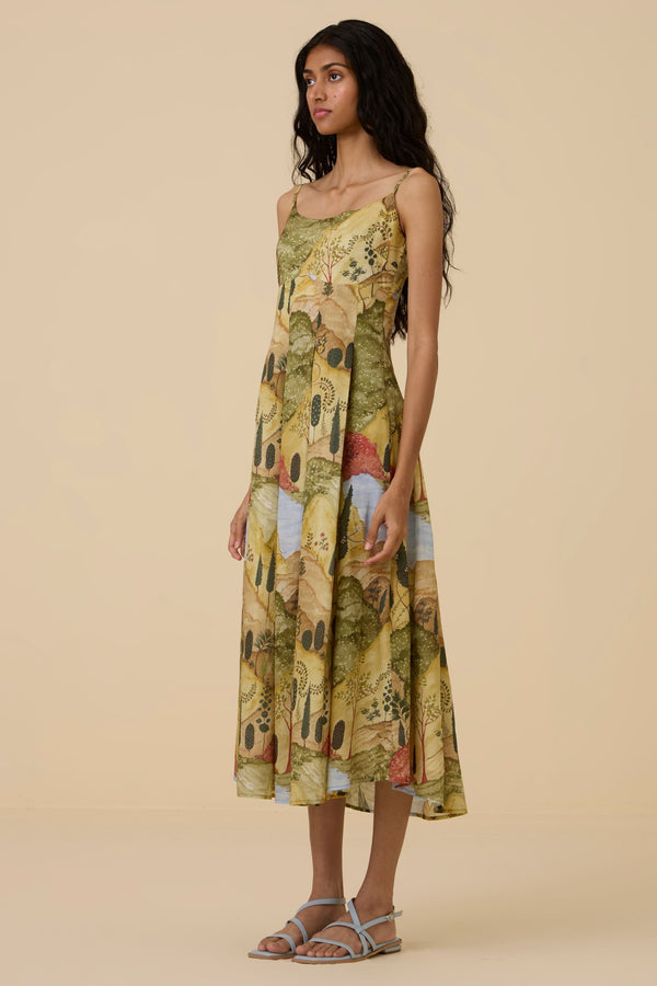 Ai Ochre Print Dress