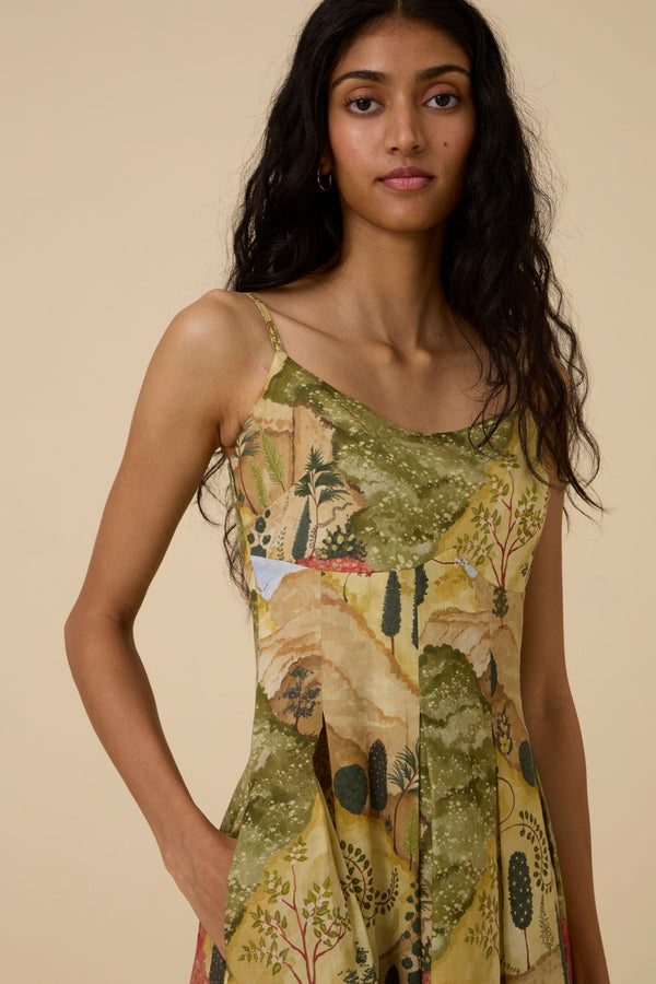 Ai Ochre Print Dress