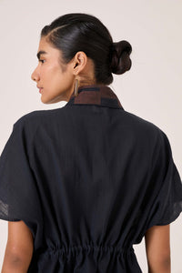 Sajith Black Handwoven Tie Top