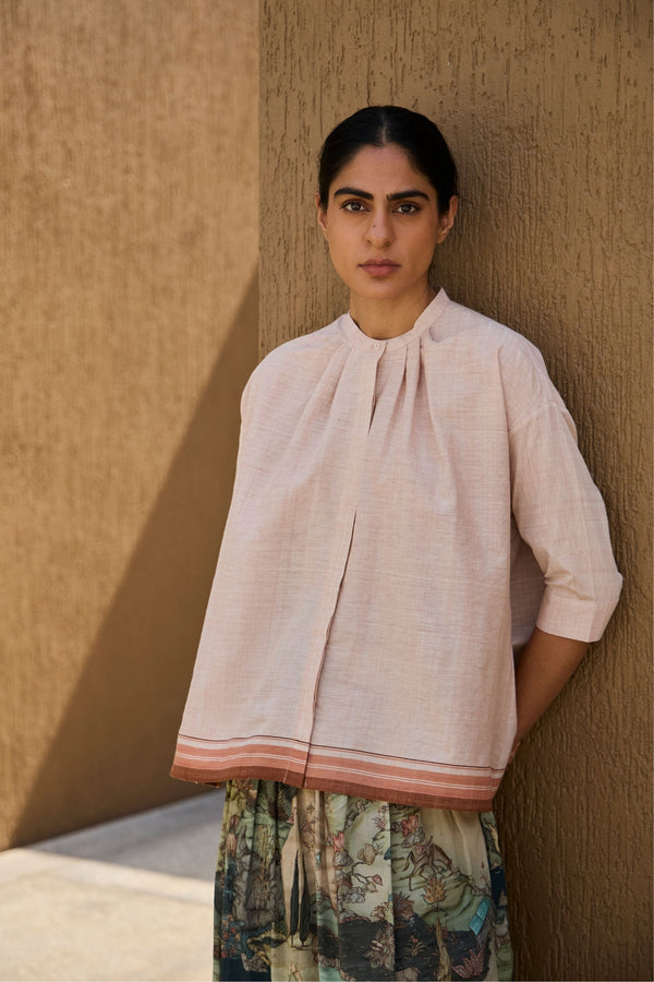 Pele Handwoven Pink Striped Top