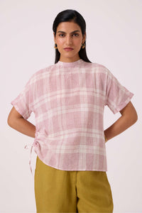 Ursula Checkered Handwoven Top
