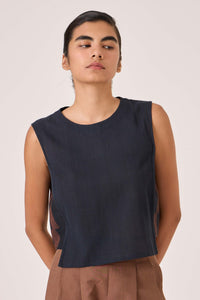 Meesha Black Handwoven Boxy Top