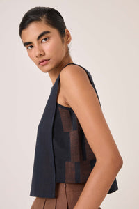 Meesha Black Handwoven Boxy Top