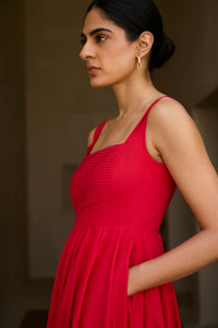 Manoor Red Organic Cotton Dress