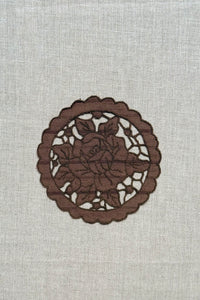 Brown Cutwork Cotton Coasters - Set of 2
